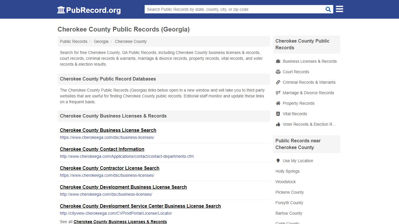 Free Cherokee County Public Records (Georgia Public Records)
