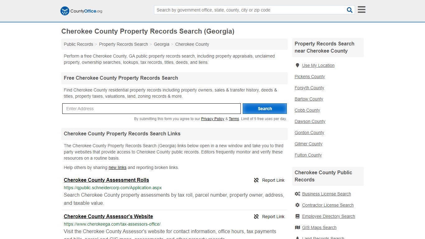 Property Records Search - Cherokee County, GA (Assessments ...